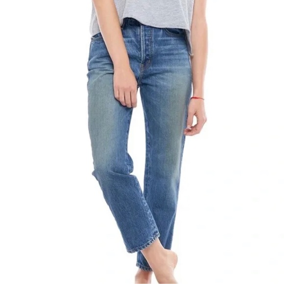 Sandrine Rose • Free People Indigo Wash Button Fly Straight Fit Jeans Size 25 - Picture 1 of 7